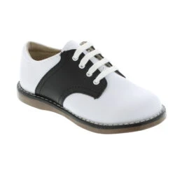 Footmates Kid’s Cheer Black And White Leather