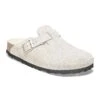 Birkenstock Boston Shearling Antique White Suede Leather -Lauries Shoes Store Birkenstock Boston Shearling Antique White Suede Leather