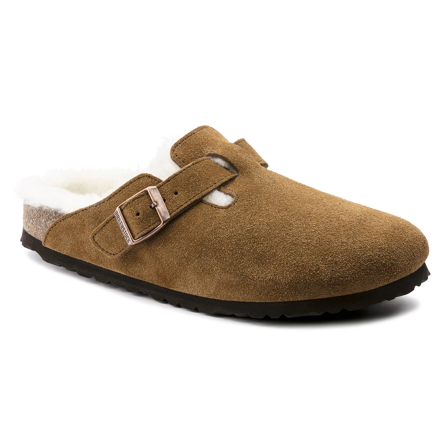 Birkenstock Boston Shearling Mink Suede Leather 3 Birkenstock Boston Shearling Mink Suede Leather