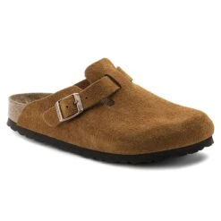 Birkenstock Boston Soft-Footbed Mink Suede Leather