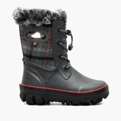 Bogs Kid’s Arcata II Boot Cozy Plaid Dark Grey Multi