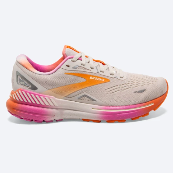 Brooks Women’s Adrenaline GTS 23 White Sand/Sunset/Fuchsia 3 Brooks Women’s Adrenaline GTS 23 White Sand/Sunset/Fuchsia