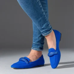 Cynthia Richard Women’s Isabella Loafers Brilliant Blue Suede