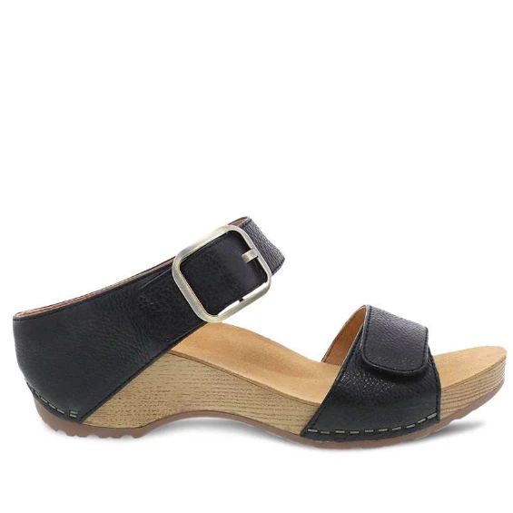 Dansko Women’s Tanya Sandal Black Milled Burnished 3 Dansko Women’s Tanya Sandal Black Milled Burnished
