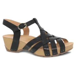 Dansko Women’s Tinley Sandal Black Milled Burnished