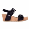 Mephisto Women’s Lissandra Wedge Sandal Black Nubuck