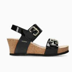Mephisto Women’s Lissandra Wedge Sandal Black Patent