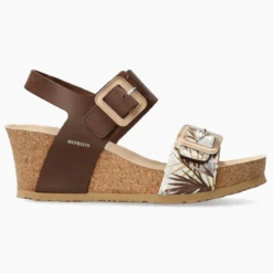 Mephisto Women’s Lissia Wedge Sandal Dark Brown Jungle