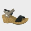 Naot Women’s Summer Wedge Sandal Black/Stone -Lauries Shoes Store Naot Womens Summer Wedge Sandal BlackStone