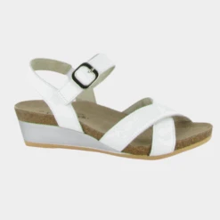 Naot Women’s Throne Wedge Sandal Soft White Leather