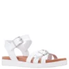 Nina Kid’s Lacey Sandal White Tumbled Leather -Lauries Shoes Store Nina Kids Lacey Sandal White Tumbled Leather