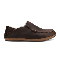 Olukai Men’s Moloā Slipper Dark Wood Leather