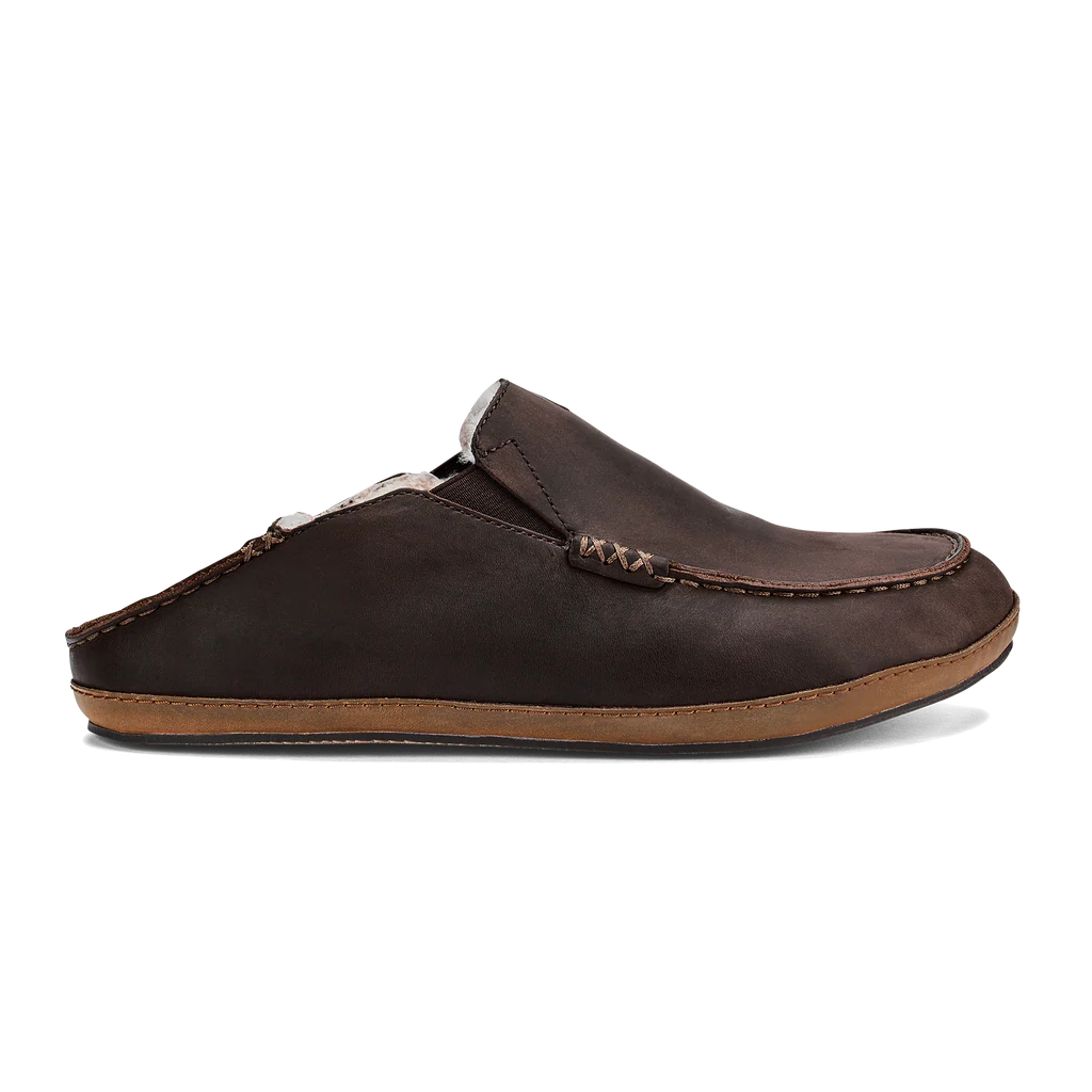 Olukai Men’s Moloā Slipper Dark Wood Leather 4 Olukai Men’s Moloā Slipper Dark Wood Leather - Image 2