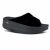 Oofos Women’s OOmega OOahh Sandal Posh Black -Lauries Shoes Store Oofos Womens OOmega OOahh Sandal Posh Black
