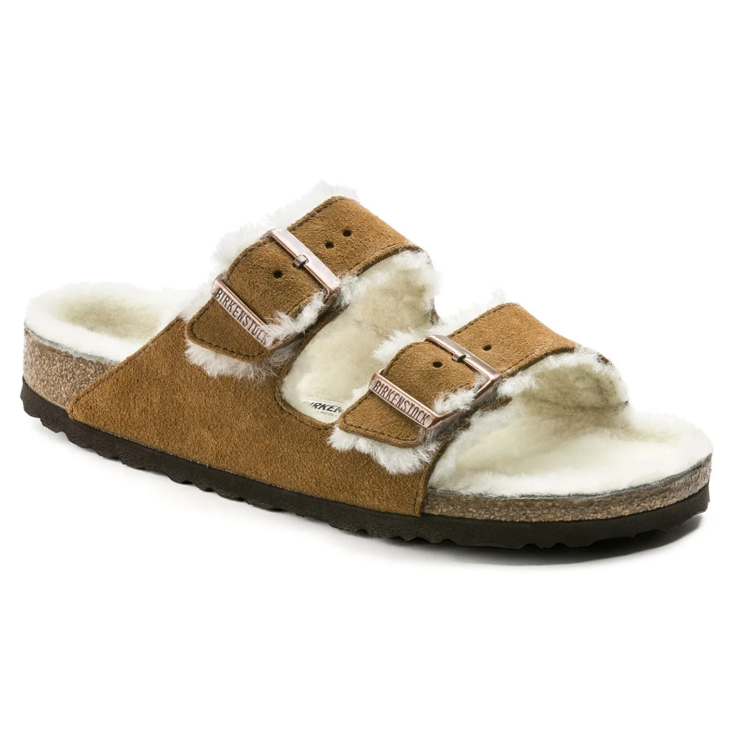 Birkenstock Arizona Shearling Mink Suede Leather 3 Birkenstock Arizona Shearling Mink Suede Leather