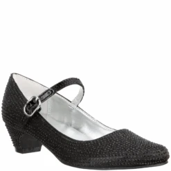 Nina Kid’s Zelia Mary-Jane Black Satin