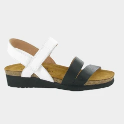Naot Women’s Kayla Sandal Soft White/Black Leather