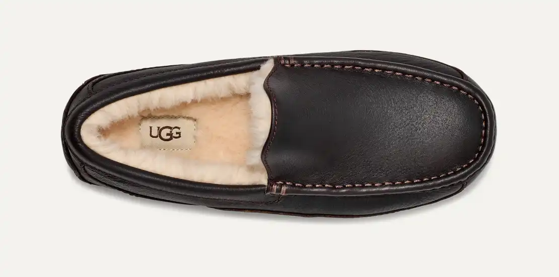 UGG Men’s Ascot Slipper Dark Spice Leather 4 UGG Men’s Ascot Slipper Dark Spice Leather - Image 2