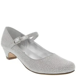 Nina Kid’s Zelia Mary-Jane Silver Satin Studs